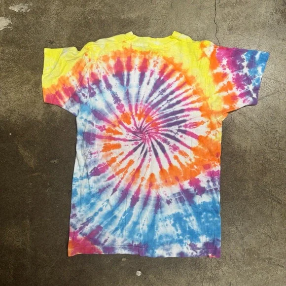 Vintage 1989 Marvel Spider-Man Mens Size S Single Stitch Tie-Dye Spiral T-Shirt - Picture 4 of 6